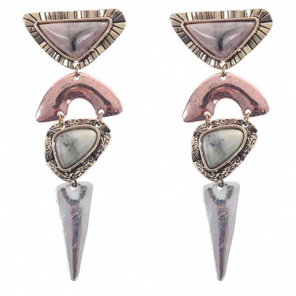 Statement Multicolor Drop Earrings - Women Jewelry R334 - Picture 3 of 4